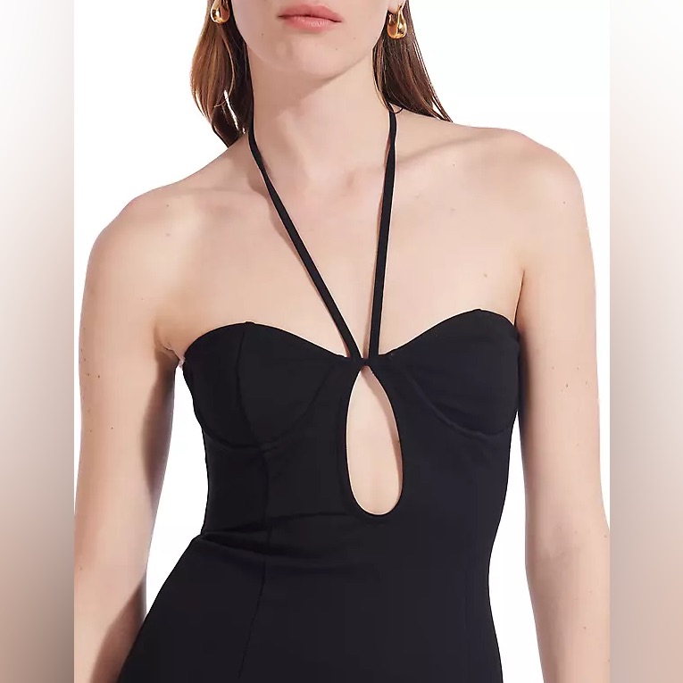 Staud Cut-Out Halter Maxi Dress